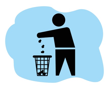 warning sign prohibiting littering or no littering sign vector