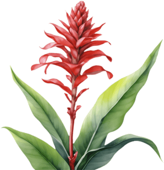 Detailed Watercolor Illustration of Red Ginger. . png