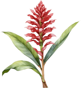 Tropical Red Ginger Flower in Watercolor. . png