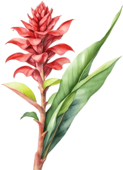 Elegant Red Ginger Watercolor Clipart for Decor. . png