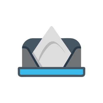 a hat with a napkin on top vector