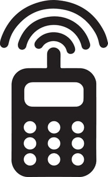Professional Telephone Phone Antenna Silhouette Visual vector