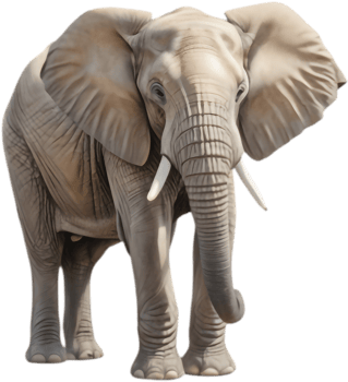 Bold African Elephant Clipart for Cultural-Themed Creations. . png