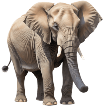 Detailed African Elephant Clipart for Educational Use. . png
