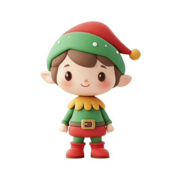 Christmas elf 3D icon isolate on transparent background png