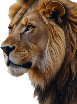 Minimalistic Lion Clipart for Modern Nature-Inspired Designs. . png