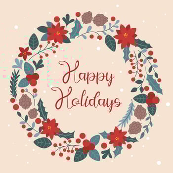 Holiday card with lettering Happy Holidays vector