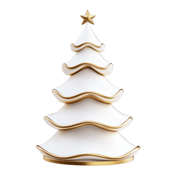 Fir tree cover with snow 3D icon cartoon minimalist isolate on transparent background png