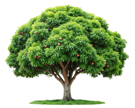A large tree with fruit on it png
