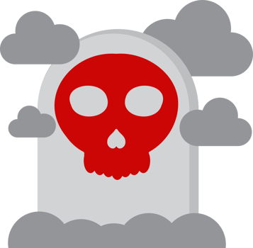 a skull and tombstone with a cloud png