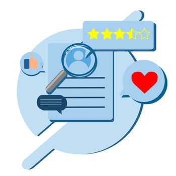 Reviews and ratings on a document vector