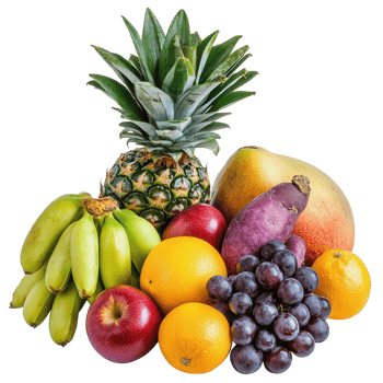 Vibrant Bunch of Fresh Fruits and Vegetables for Healthy Living on transparent background png