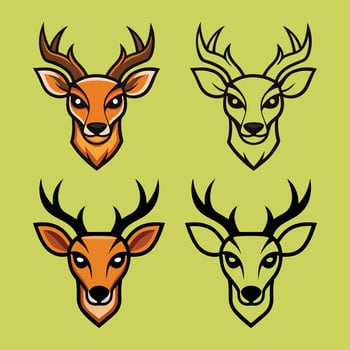 Mascot logo of deer head designed for POD vector