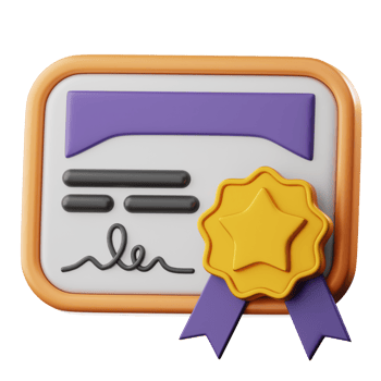 3D Certificate Illustration png