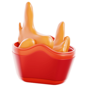 3D Chicken Wing Illustration png