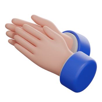 3D Clapping Hands Sign Illustration png