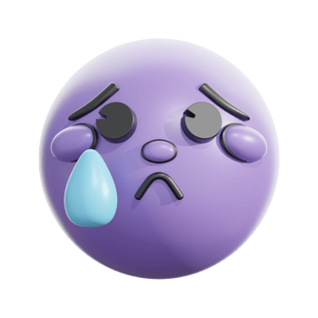 Retro 3D Crying Face Emoji Icon Design png