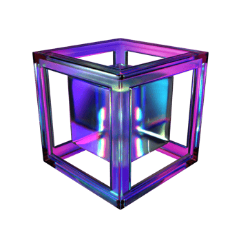 3D Cube Frame Illustration png