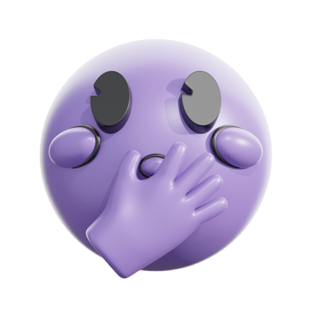 Shocked Face Covering Mouth Emoji 3D Retro Style png