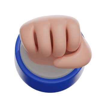 3D Fisted Hand Sign Illustration png