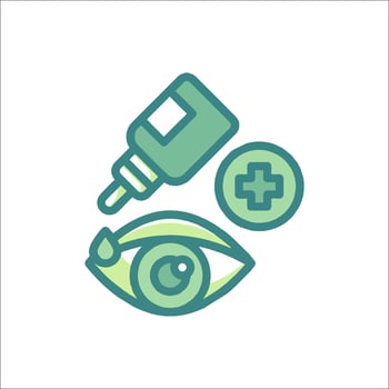 An eye with a syringe and a cross vector
