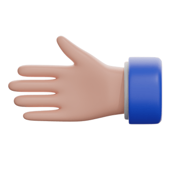 3D Leftwards Hand Illustration png