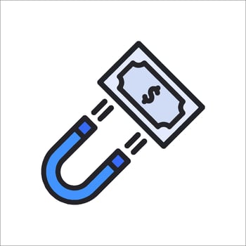 A magnet with a dollar bill on it vector