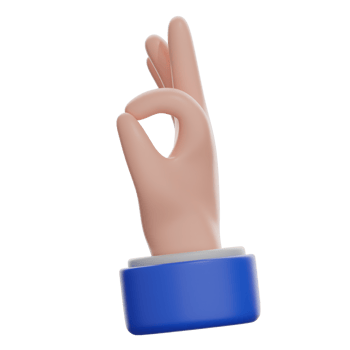 3D Ok Hand Sign Illustration png