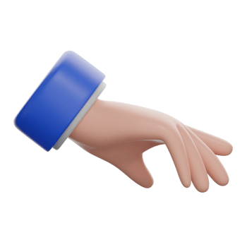 3D Palm Down Hand Illustration png