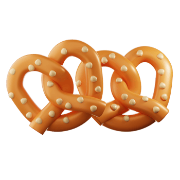 3D Pretzel Illustration png