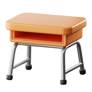 3D School Table Illustration png