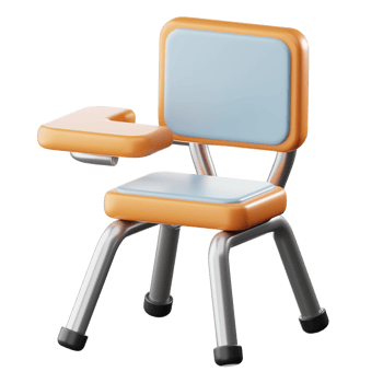 3D School Chair Illustration png