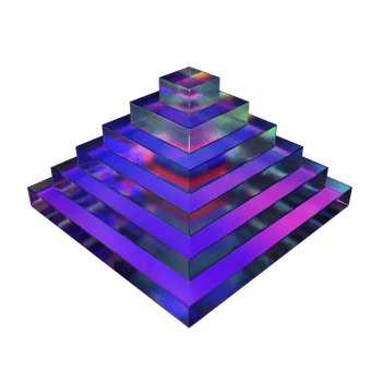 3D Step Pyramid Illustration png