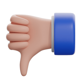 3D Thumb Down Sign Illustration png