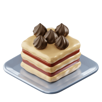 3D Tiramisu Illustration png