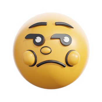 3D Retro Unamused Emoji Face Design png