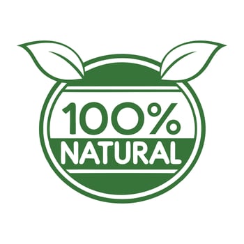 Green Label 100 Percent Natural Graphic vector