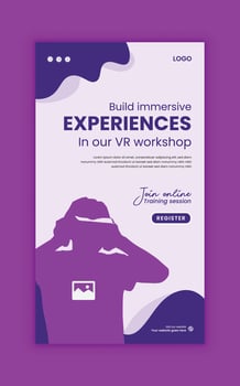 VR Playground Schedule Social Media Story Template vector