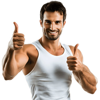 Burly man with Thumbs Up Isolated on transparent png