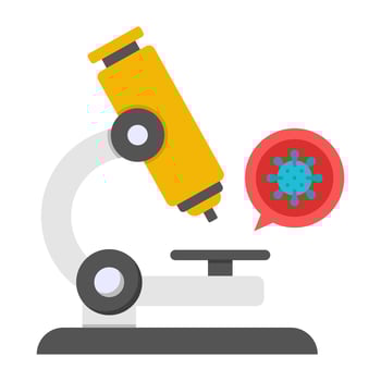 A flat design icon of microscope vector