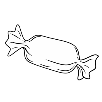 Line Illustration of Wrapped Candy png