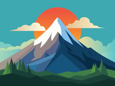 Illustration of mountain the morning vector