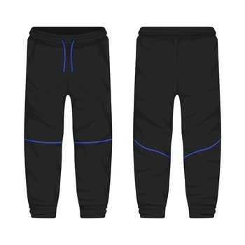 Men sports training pants mockup front and back view vector