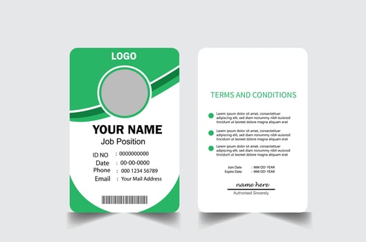 green creative corporate business id card template vector