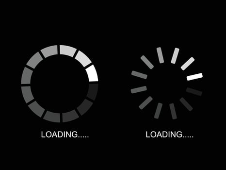 Loading icons. Error loading website. Loading Progress Round Bars vector