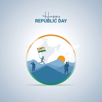 26 january republic day design with monuments illustration. India Republic Day social media post, Republic day illustration vector