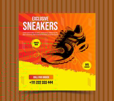 Sneaker marketing poster design for social media vector