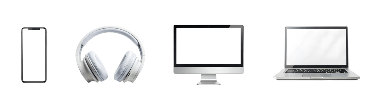 Modern tech items on a clean background png