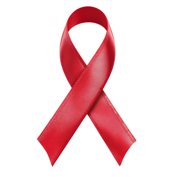 Red ribbon for health awareness and support png