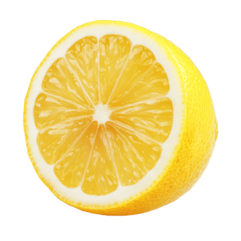 Vibrant yellow interior of a lemon png